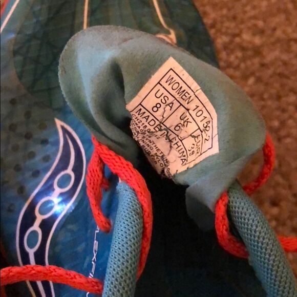 Saucony Track XC Racing Spikes Flats Shoes White Blue Orange Women’s 8 - Picture 3 of 3